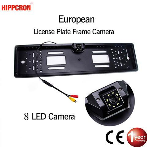 Hippcron Car Frame Camera Plate License EU Euro Type Night Vision Rear View Reverse Camera Parktronic Back Up Waterproof LED ► Photo 1/6