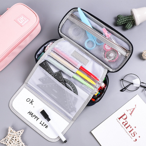 Creative  Large Capacity Pencil Case，Can Write Draft Pen Bag，  School Pen Case Supplies Pencil Bag  Pencils Pouch Stationery。 ► Photo 1/6