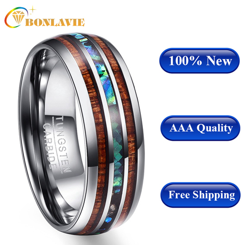 Men's Ring Wood Grain Polishing Men Rings 100% Tungsten Carbide Wedding Bands Multi-size Anillos para hombres Wholesale AAA ► Photo 1/6