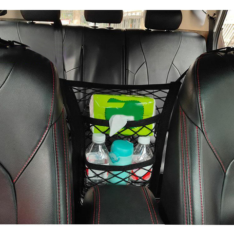 Strong Elastic Car Mesh Net Bag Between Car Organizer Seat Back Storage Bag Luggage Holder Pocket for Car Styling ► Photo 1/5
