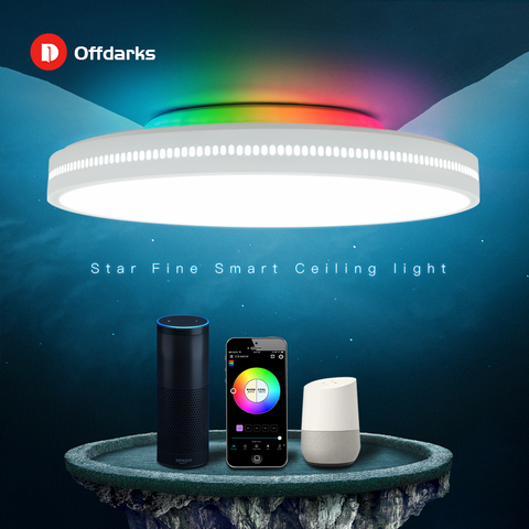 Modern LED ceiling light RGB dimming 48W/60W APP wifi voice intelligent control living room bedroom kitchen ceiling lamp ► Photo 1/6