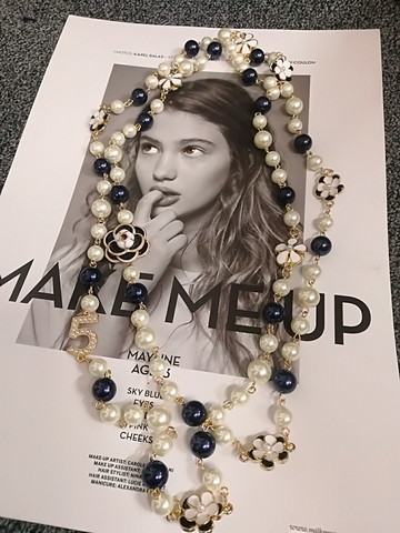 Mimiyagu Luxury Colorful Pearl Pendant camellia  sweater chain necklace for women ► Photo 1/3