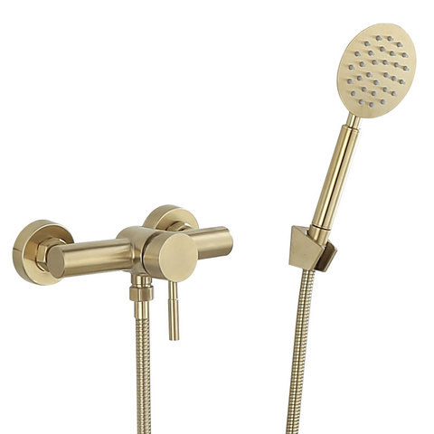 Tuqiu Bathroom Shower Faucet Set Wall Mounted Brushed Gold Shower Faucet, Bathroom Cold and Hot Bath and Shower Mixer Taps Brass ► Photo 1/6