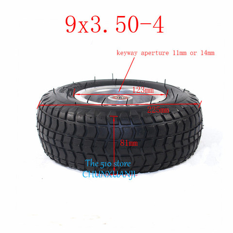 9X3.50-4 wheel Electric scooter 4 inch rims with pneumatic tire tyre for Gas Scooter Pocket Bike Electric tricycle ► Photo 1/6