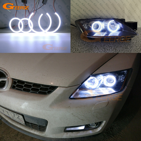 For Mazda cx 7 CX-7 2006 2007 2008 2009 2010 2011 2012 Excellent Ultra bright COB led angel eyes DRL halo rings ► Photo 1/6