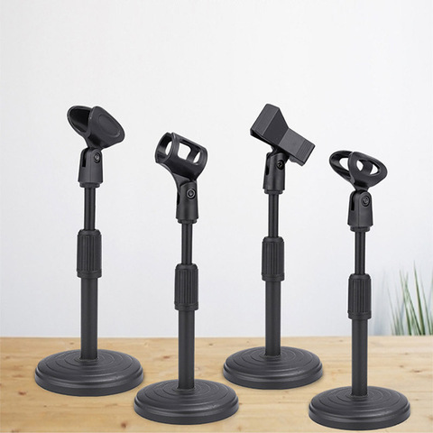 Desktop Microphone Stand Upgraded Adjustable Table Mic Stand with Base Micro Microphone Holder Mic Clip for Podcasts Singing ► Photo 1/6