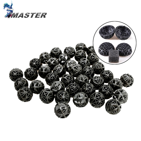 20/50/100pcs Aquarium Pond Reef Bio Black D16mm Balls Fish Tank Air Pump Canister Biochemical Cotton Filter Sponge Media FA005 ► Photo 1/1