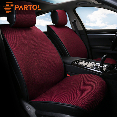 Partol Breathable Flax Car Seat Cover Pad Universal Automobile Seat Covers Auto Seat Cushion Protector Car Interior Accessories ► Photo 1/6