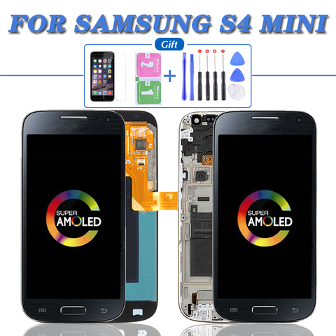 AMOLED For SAMSUNG S4 Mini Display For Samsung Galaxy S4 mini I9190 Display GT i9192 i9195 LCD Digitizer Touch Screen with Frame ► Photo 1/6