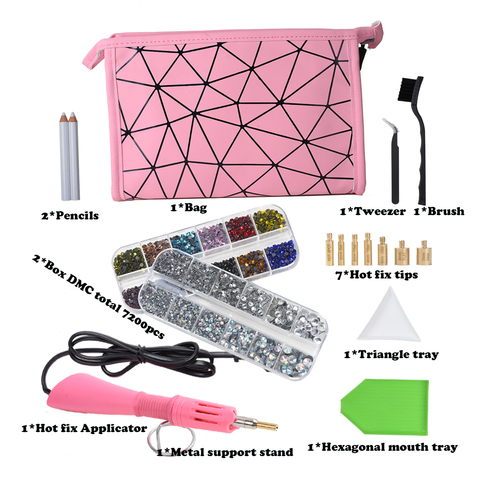 Fast Heated 7200Pcs Hotfix Rhinestone Set/Hotfix Applicator Set Iron-on Wand Heat-fix Tool Gun Hot Fix Rhinestones Glass Diamond ► Photo 1/6