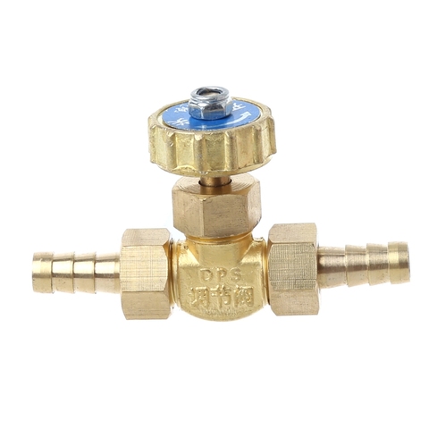 Elbow Brass Needle Valve 8mm Propane Butane Gas Adjuster Barbed Spigots 1Mpa ► Photo 1/6