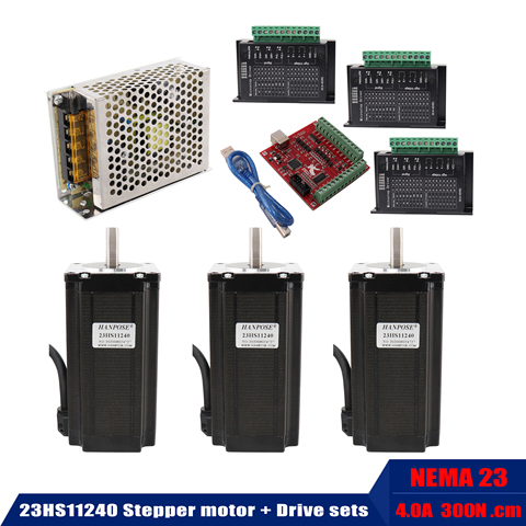 300N.CM stepper motor 23HS11240 body length 112mm + USB power controller + 3 PCS driver TB6600 3D printing ► Photo 1/6
