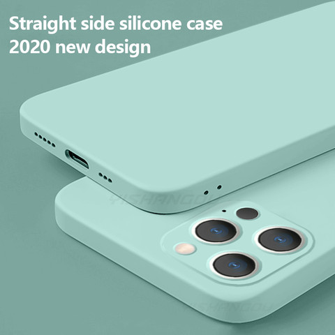 Luxury Liquid Silicone Case on For iPhone 11 12 Pro Max SE 2 2022 XS Max XR X 10 7 8 6 6S Plus Cover Soft Camera Protection Case ► Photo 1/6