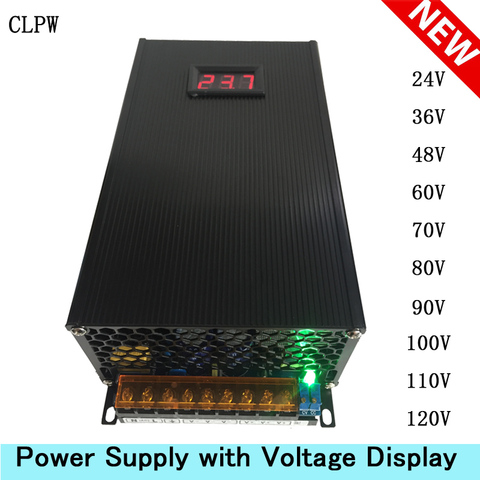 1500W 1200W 1000W Switching Power Supply 70v 80v 90v 100v 110v 120V 62.5A Charger Voltage Adjustable SMPS Industry Motor AC DC ► Photo 1/6