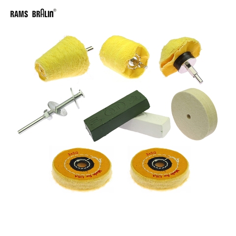 9 in 1 set Drill Buffing Pad Polishing Wheel Kits with Compound for Manifold Aluminum Stainless Steel ► Photo 1/4