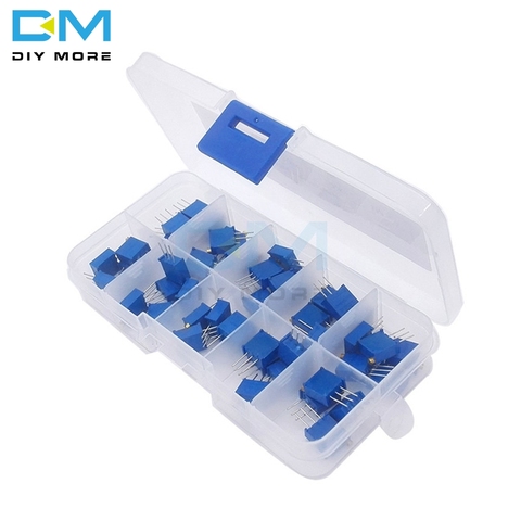 50Pcs/Lot 3296W Multiturn Trimmer Potentiometer Kit High Precision 3296 Variable Resistor 500R 1K 2K 5K 10K 20K 50K 100K 200K 1M ► Photo 1/3