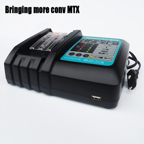 NEW DC18RCT Li-ion Battery Charger 3A Charging Current for Makita 14.4V 18V BL1830 Bl1430 DC18RC DC18RA Power tool + USB port ► Photo 1/6
