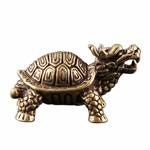 Dragon Turtle Casting Animal Figurine Abstract Geometric Style Metal Retro Sculpture Home Office Room Desktop Decoration Gift ► Photo 1/6