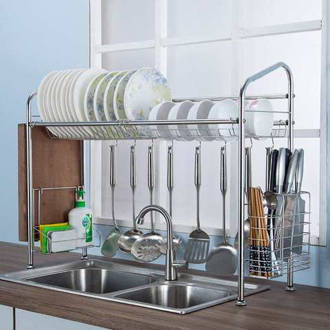 Dish Drying Rack Kitchen Sink Organizer Tableware Storage Shelf