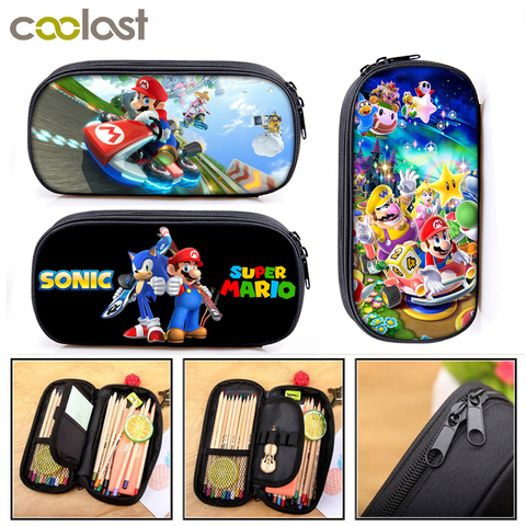 Cartoon Mario / Smash Bros Cosmetic Cases Pencil Bag Boys Girls Stationary Bag School Case Supplies Pencil Box ► Photo 1/6