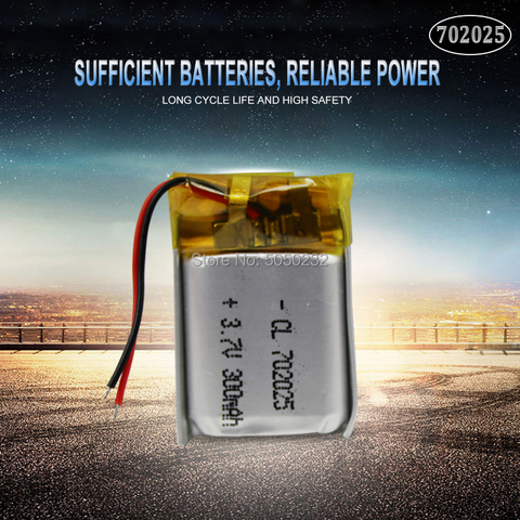 1pc 3.7V 220mAh 702025 Li-polymer Rechargeable Battery for Mp3 Bluetooth headset speaker video recorder wireless mouse ► Photo 1/5