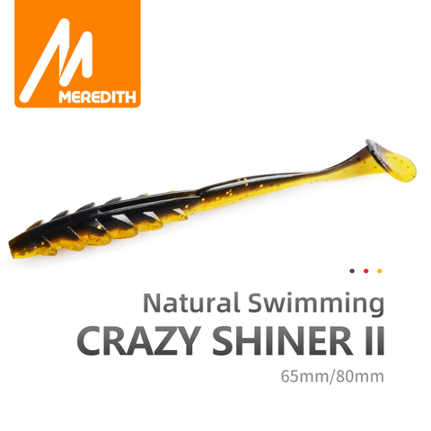 MEREDITH Crazy Shiner II Soft Lure 65mm 80mm Fishing Lure Shad Silicone Baits T-tail Wobblers Swimbait Artificial leurre souple ► Photo 1/6