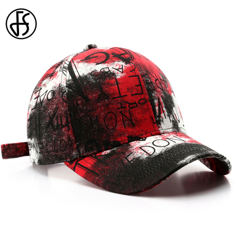 FS Trendy Graffiti Pattern Cappellino Baseball Cap Red Yellow Hip Hop Hats For Men Women Snapback Face Caps Gorras Para Hombre ► Photo 1/6