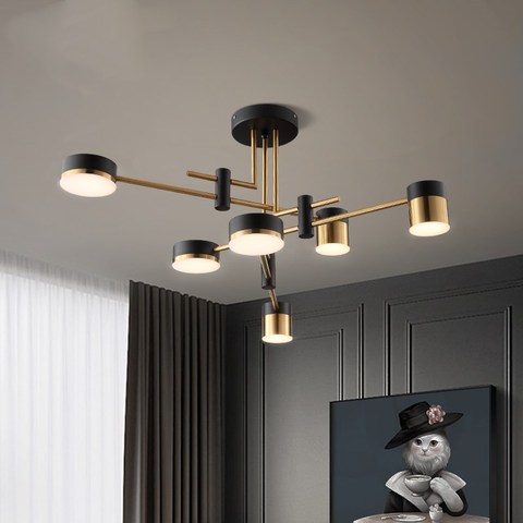 Artpad LED Chandelier Lighting Modern Living Room Kitchen Decoration Indoor Metal Light Fixtures 4/6/8 Heads 3 Color Dimmable ► Photo 1/6