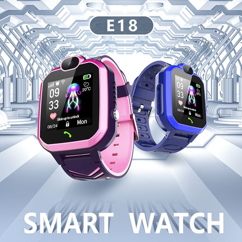 Children Tracker Smart Watch Waterproof IP67 LBS position SOS call Wristwatch Camera IOS Android Phone Smart Kids Clock Gift E18 ► Photo 1/6