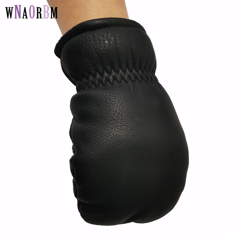 2022 new Men's sheepskin gloves men's leather gloves winter outdoor warm double layer sheepskin thickened deerskin design gloves ► Photo 1/6