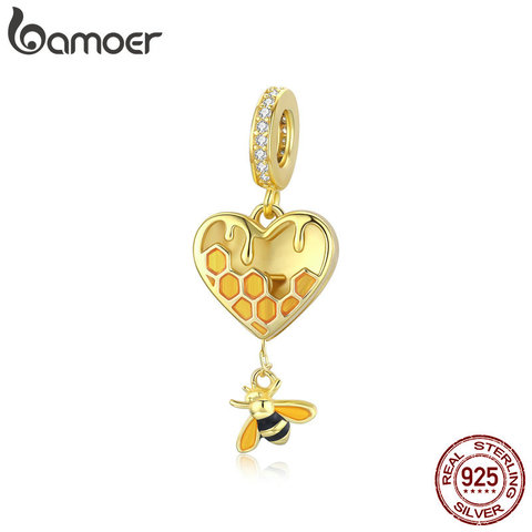 bamoer Charm fit Original Honeycomb Bracelet 925 Sterling Silver Women Jewelry DIY CZ Beads Charm jewelry DIY Making SCC1714 ► Photo 1/6