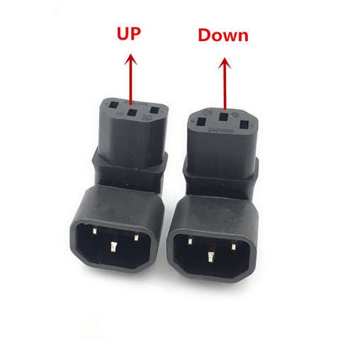 3Pin IEC Connectors Down UP 90 Angled IEC 320 C14 Male to C13 Female Power Adapter AC plug for lcd wall mount TV Universal ► Photo 1/1