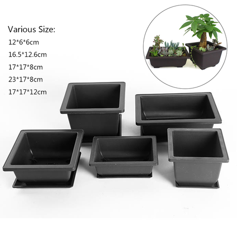 1PC Flower Pot Square Plastic Balcony Flower Bonsai Plant Bowl Nursery Planter Succulent Basin Plant Garden Supplies ► Photo 1/6