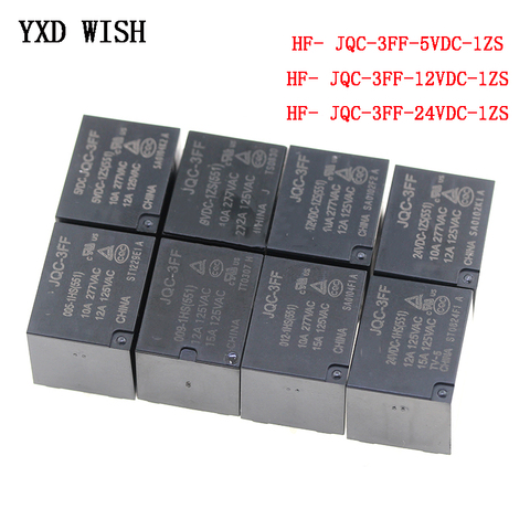 5Pcs 10A Relay HF3FF-JQC-3FF- 5VDC-1ZS 12VDC-1ZS 24VDC-1ZS(551) 5 Pin DIP5 HF- JQC-3FF- 5V 9V 12V 24V DC Relays ► Photo 1/1