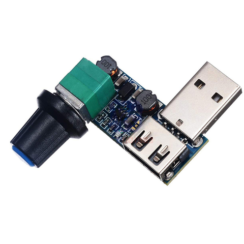 USB Fan Speed Controller Board 5V to 12V Control Switch Fan Stepless Module Adjustable Potentiometer Male Female Adapter ► Photo 1/6