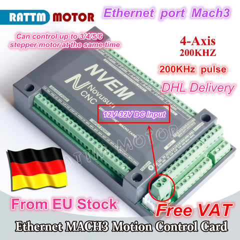 DE Free ship 4 Axis NVEM CNC Controller 200KHZ Ethernet MACH3 Motion Control Card for Stepper Motor Servo motor from RATTM MOTOR ► Photo 1/6