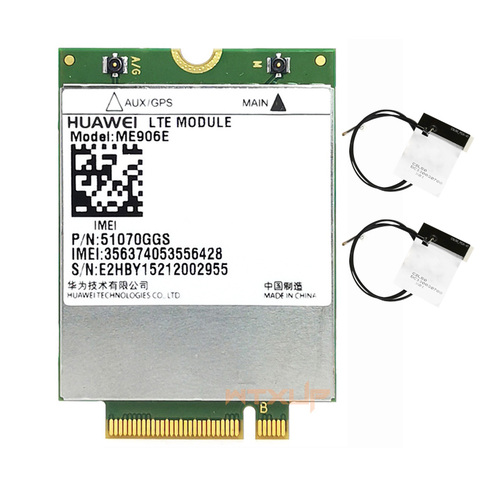 Unlocked HUAWEI ME906E 4G Module FDD LTE WCDMA GSM support GPS NGFF Wireless WWAN card +2 IPX4 antennas ► Photo 1/4