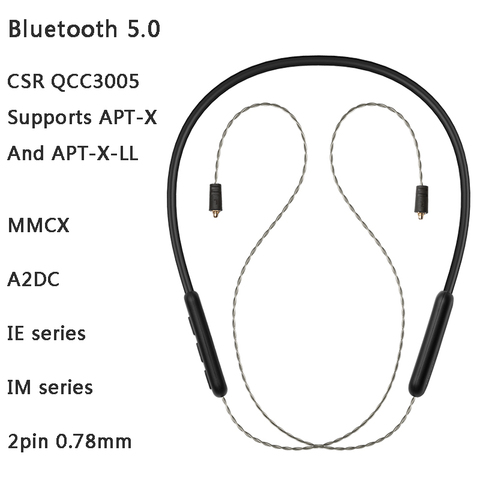 Macaw TE10-60 pro QCC3005 Apt-x ll / Aptx Wireless Bluetooth 5.0 earphone Mmcx 0.78mm  A2DC IE80IPX5 waterproof Cable with mic ► Photo 1/6