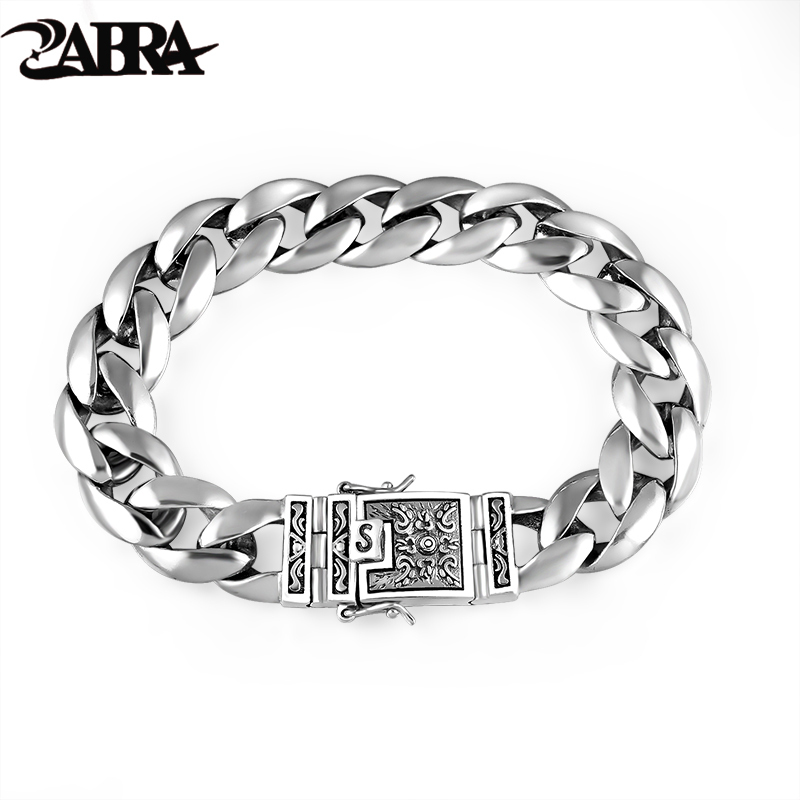 Hot sale Men 100% 925 Sterling Silver Bracelet 9 inches Width 12MM Solid  Silver Cuba's Chain Bracelet Man Fashion Jewelry - AliExpress