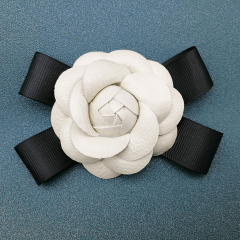 Fashion Black Bow Fabric Camellia Flower Brooch Pin Wedding Party Costume Jewelry Accessories Big Brooches for Women Gifts ► Photo 1/6