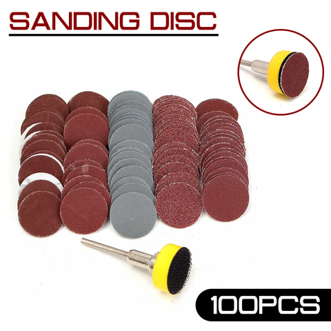 100Pcs 1inch Sanding Disc + Loop Sanding Pad 1inch +1/8inch Shank Abrasives Hook Loop Backer SandPaper Mixed Set ► Photo 1/6
