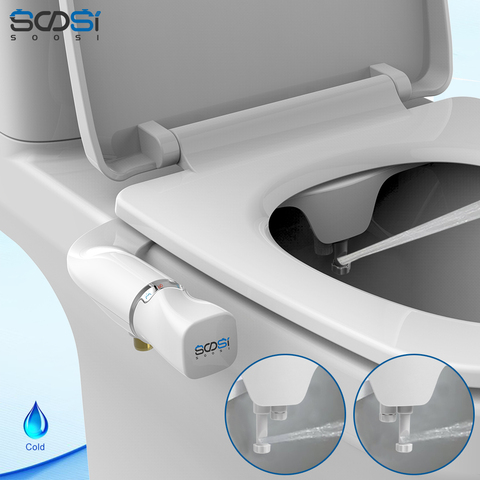 SOOSI Slim Design Bidet Toilet Seat Bidet Sprayer Dual Nozzle Feminine Cleaning Spray For Old and Kid Easy Installation 2022 ► Photo 1/6