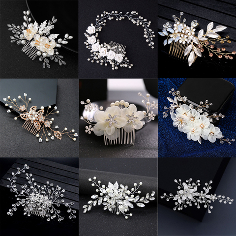Mix Style Elegant Crystal Pearl Flower Hair Jewelry Wedding Hair  Accessories Hair Comb Bridal Hair Clips tiara hair ornaments - Price  history & Review | AliExpress Seller - Woman Tribe Store 