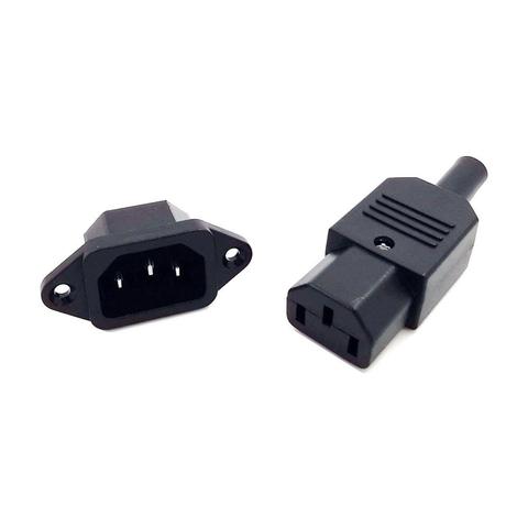 Full set DC Plug Jack 220V DC/AC power jack terminal 3pin AC/DC plug power connector wire connector male to female ► Photo 1/6