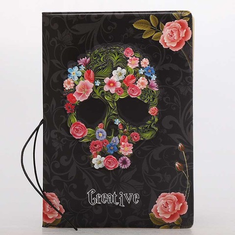 Travel Accessories Flower Skull Passport Holder PVC 3D Print Leather Travel Passport Cover Case Card ID Holders 14cm*9.6cm ► Photo 1/6