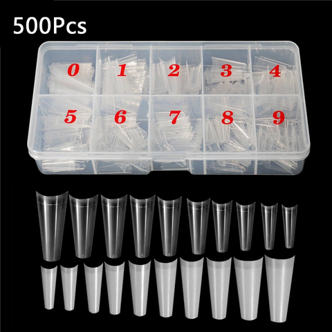 500Pcs Transparent French Coffin False Nail UV Gel Ultra Flexible Fake Nail Acrylic Art Tips Manicure Tools For Nail Extension ► Photo 1/6