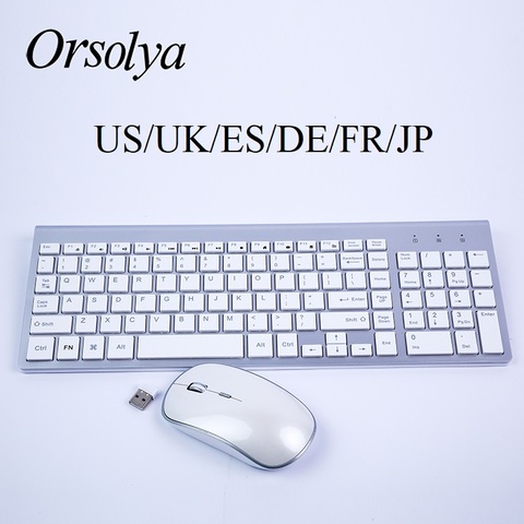Wireless Keyboard and Mouse Combo Compact Full-size Keyboard and 2400DPI Optical Mouse,English,Spanish,German,Japanese,French ► Photo 1/6