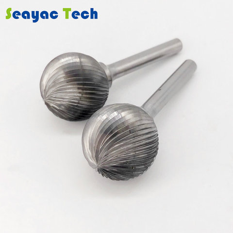 Cylindrical Ball Head Milling Cutter Carbide Tungsten Steel Grinding Head D-type single edge Slot for steel and iron working ► Photo 1/3