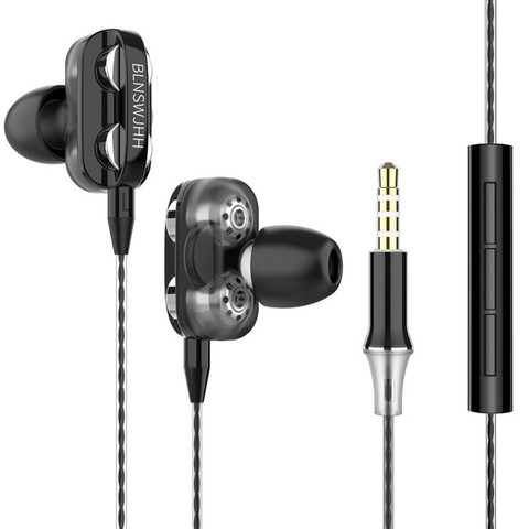 Dual Drive Stereo Wired Earphone In-ear Headset Earbuds Bass Earphones For IPhone Samsung 3.5mm Sport Gaming Headset With Mic ► Photo 1/6
