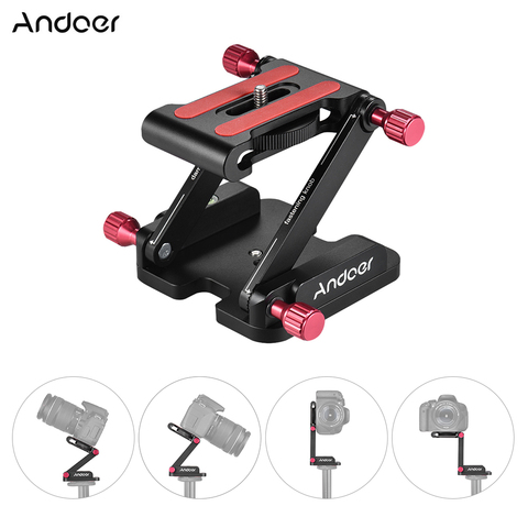 Andoer Aluminum Alloy Z Flex Tilt Tripod Head Folding Quick Release Plate Camera Ball Head for Canon Nikon Sony DSLR Stabilizer ► Photo 1/6